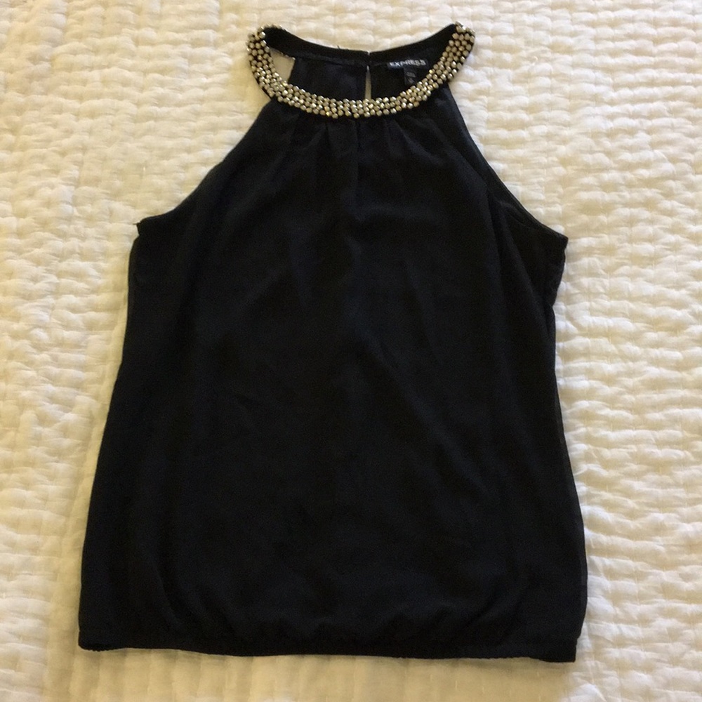 Express Halter Top with Beading Detail